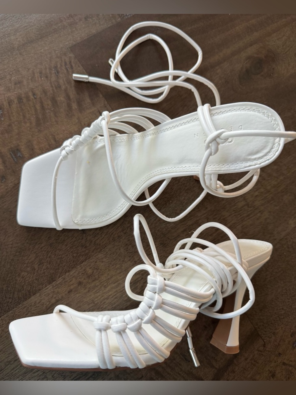 ASOS White Lace-Up Strappy Heeled Sandals - Picture 2 of 4
